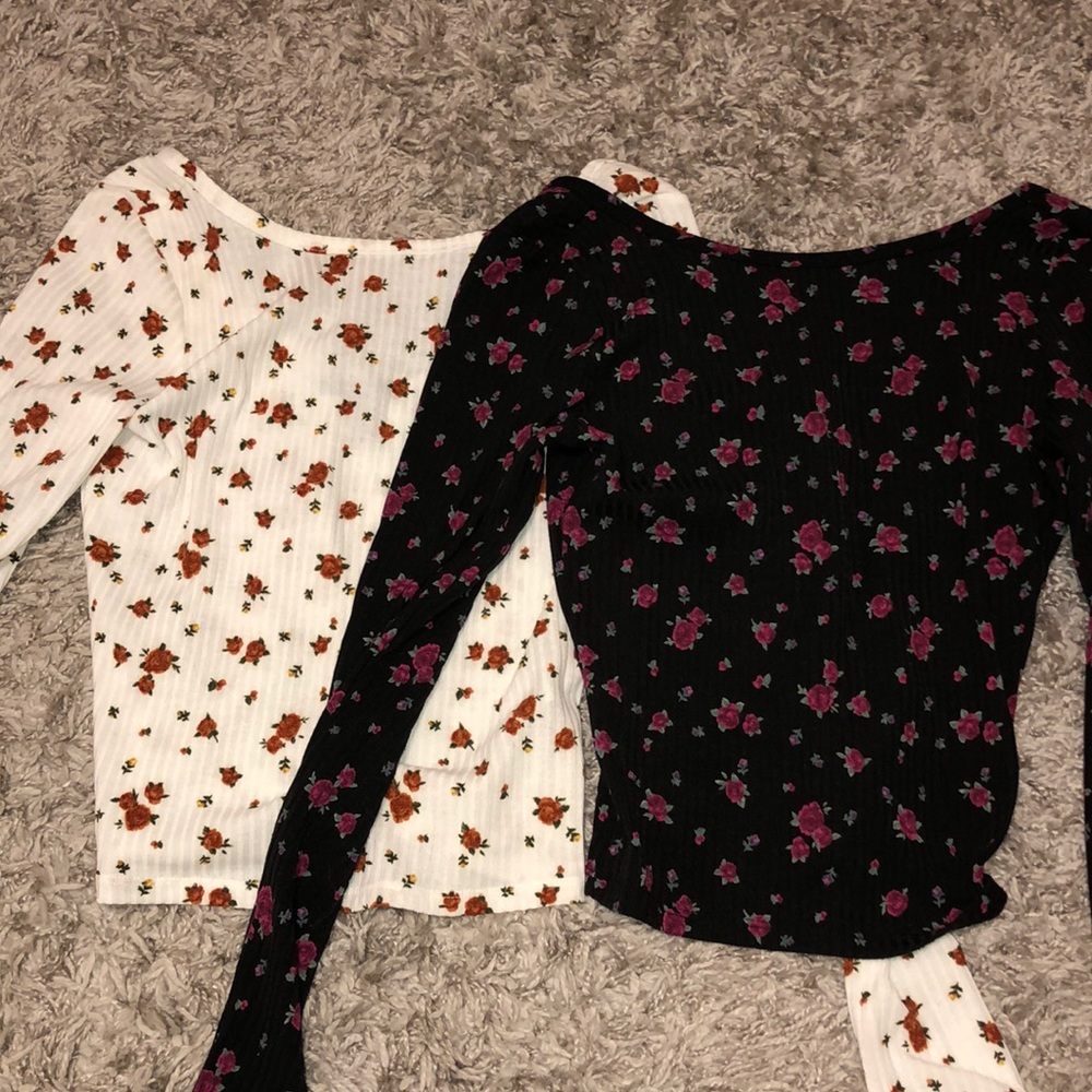 Two long sleeve floral tops